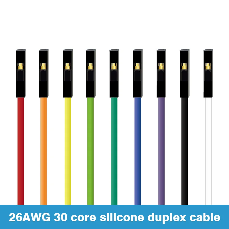 Cable Dupont de silicona suave para Arduino, 1pin, 10CM, 20CM, 30CM, 40CM, línea macho a macho, 2,54, 26AWG, KIT de bricolaje