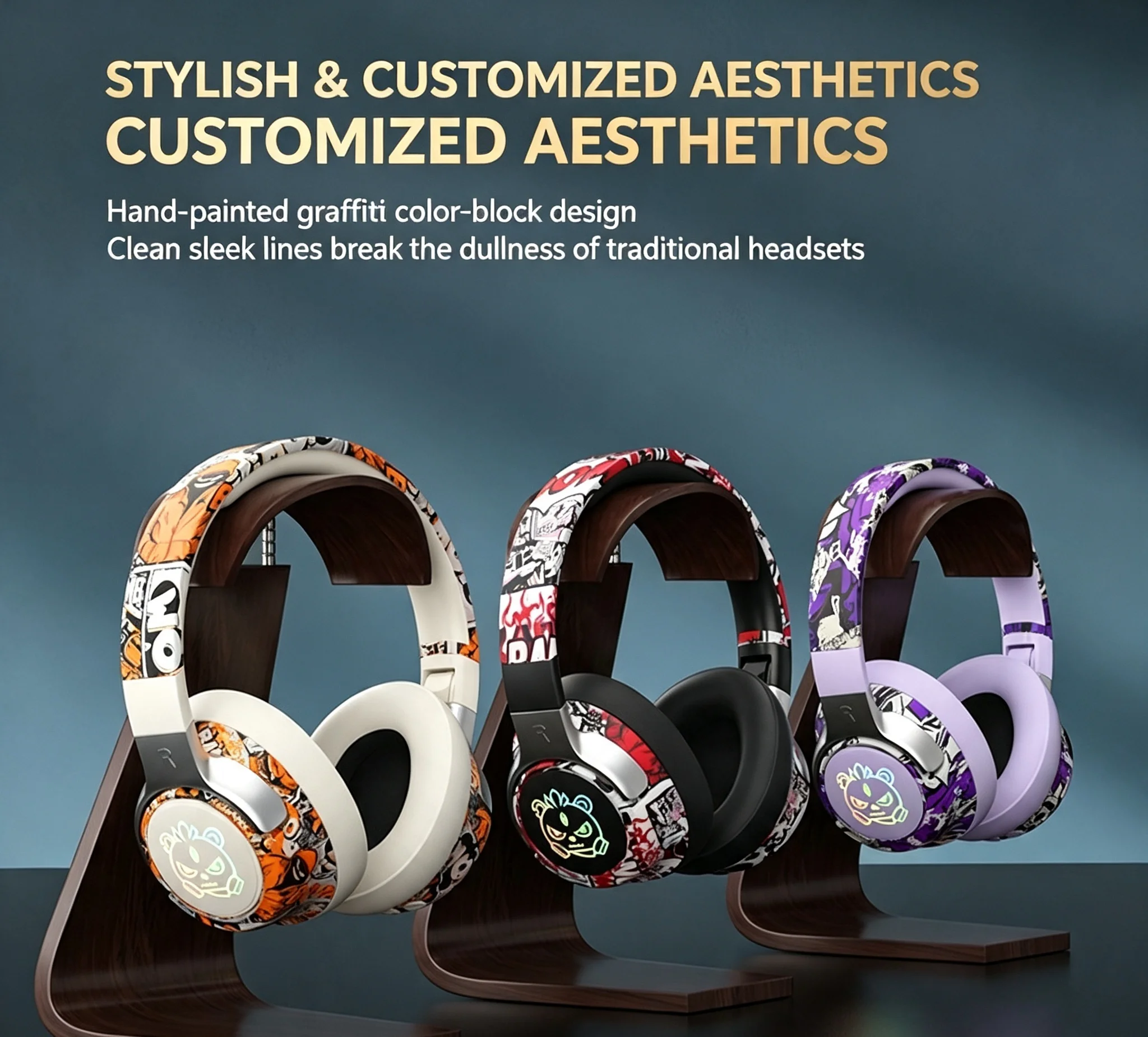 LGOODVIN Innovative Bluetooth Headphones, New Cross-Border Bestseller, Wireless Gaming E-Sports Over-Ear Headset