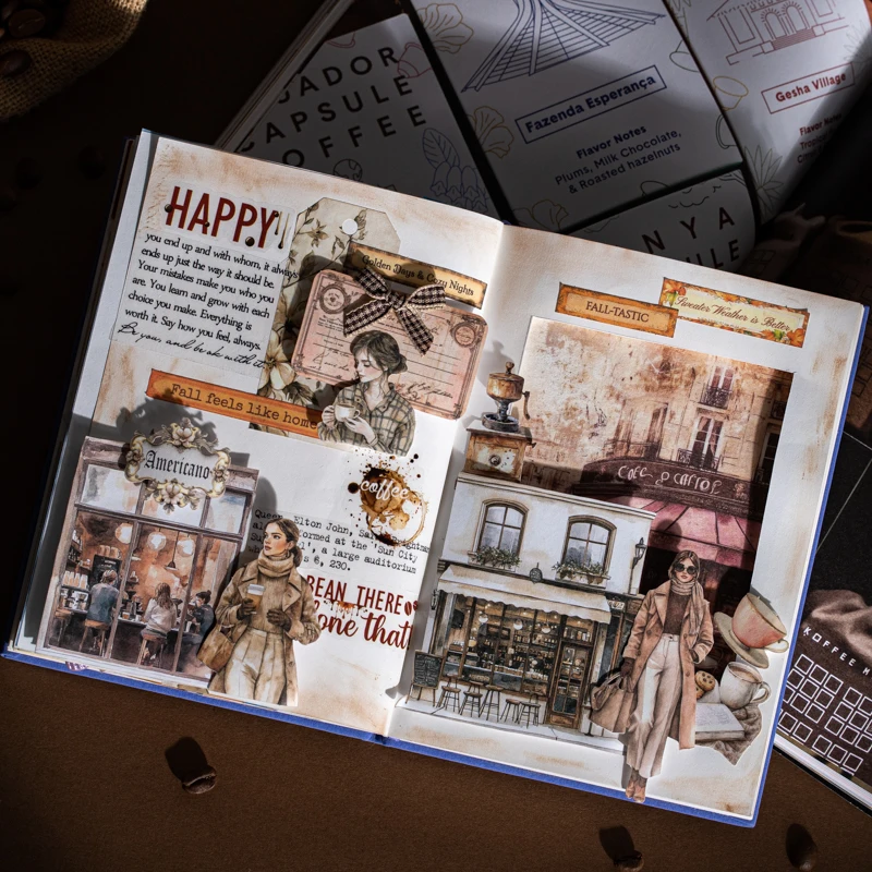 4packs/LOT Coffee tent bag Series series cute lovely creative decoration DIY paper memo pad