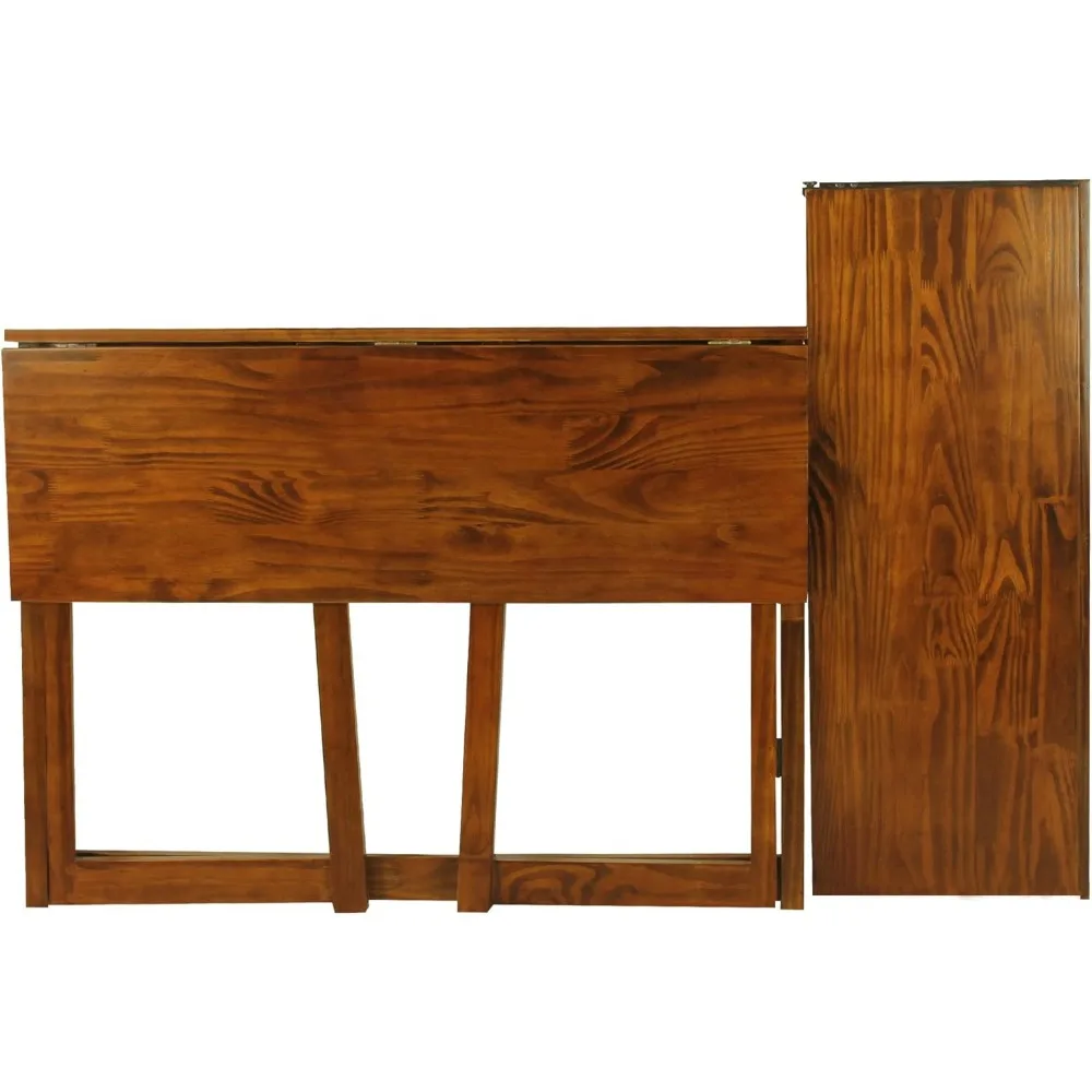 مكتب محمول قابل للطي مع شحن USB، بني مريح #5