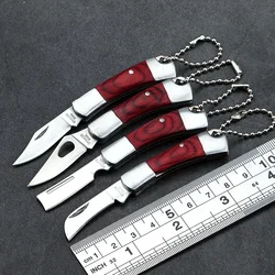 Camping Keychain Folding Knife Gift Outdoor Portable Fruit Knife Sharp Pocket Knife Stainless Steel Portable Self-defense Tool