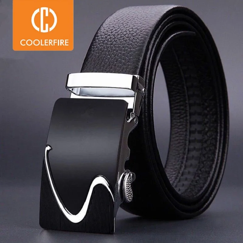 Men Belts Automatic Buckle Belt Genune Leather High Quality Belts For Men Leather Strap Casual  Buises  for Jeans