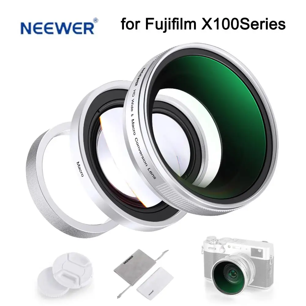 

NEEWER LS-46/LS-47 49mm 0.43x/0.75x Fisheye 1.4x Macro Additional Lens for Fujifilm X100 X100S X100F X100T Series Cameras