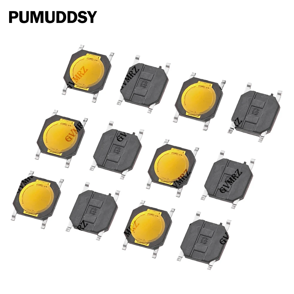 100PCS DC12V 4X4X0.8mm Tactile Push Button Switch Tact 50mA Membrane Switch 4x4x 0.8MM 4 Pin Switch Micro Switch SMD