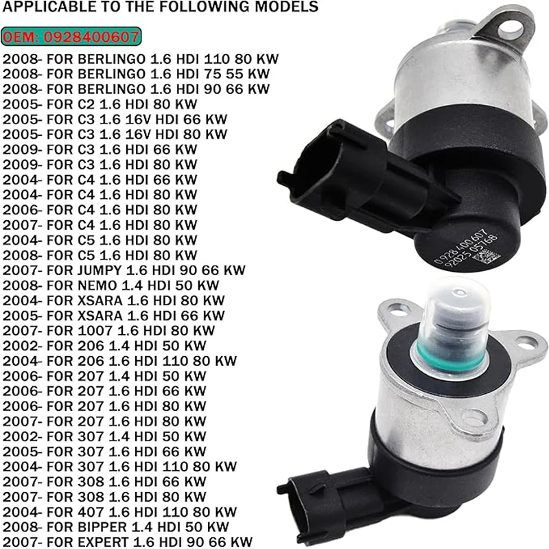 Original Quality Fuel Metering Valve 0928400607 0928400802 For Ford Transit Citroen Peugeot Partner