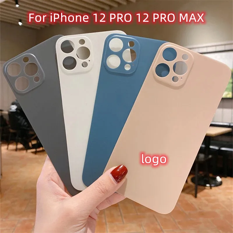 For iPhone 12 Pro Max Back Glass Panel Battery Cover Replacement Parts best quality size Big Hole Camera Rear Door Housing Case