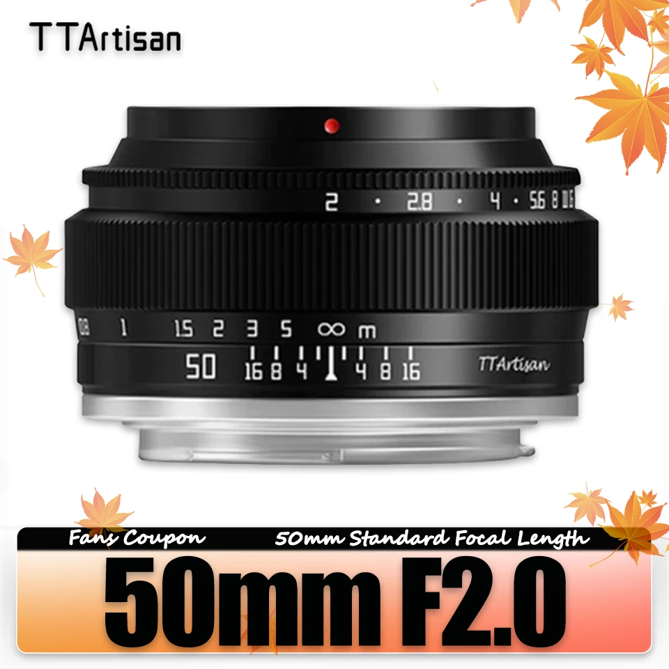 TTArtisan Full Frame 50mm F2 MF Camera Lens for Portrait Photography Sony A7RIII Fuji Canon RP Nikon Z5 Sigma FP Olympus EPL9