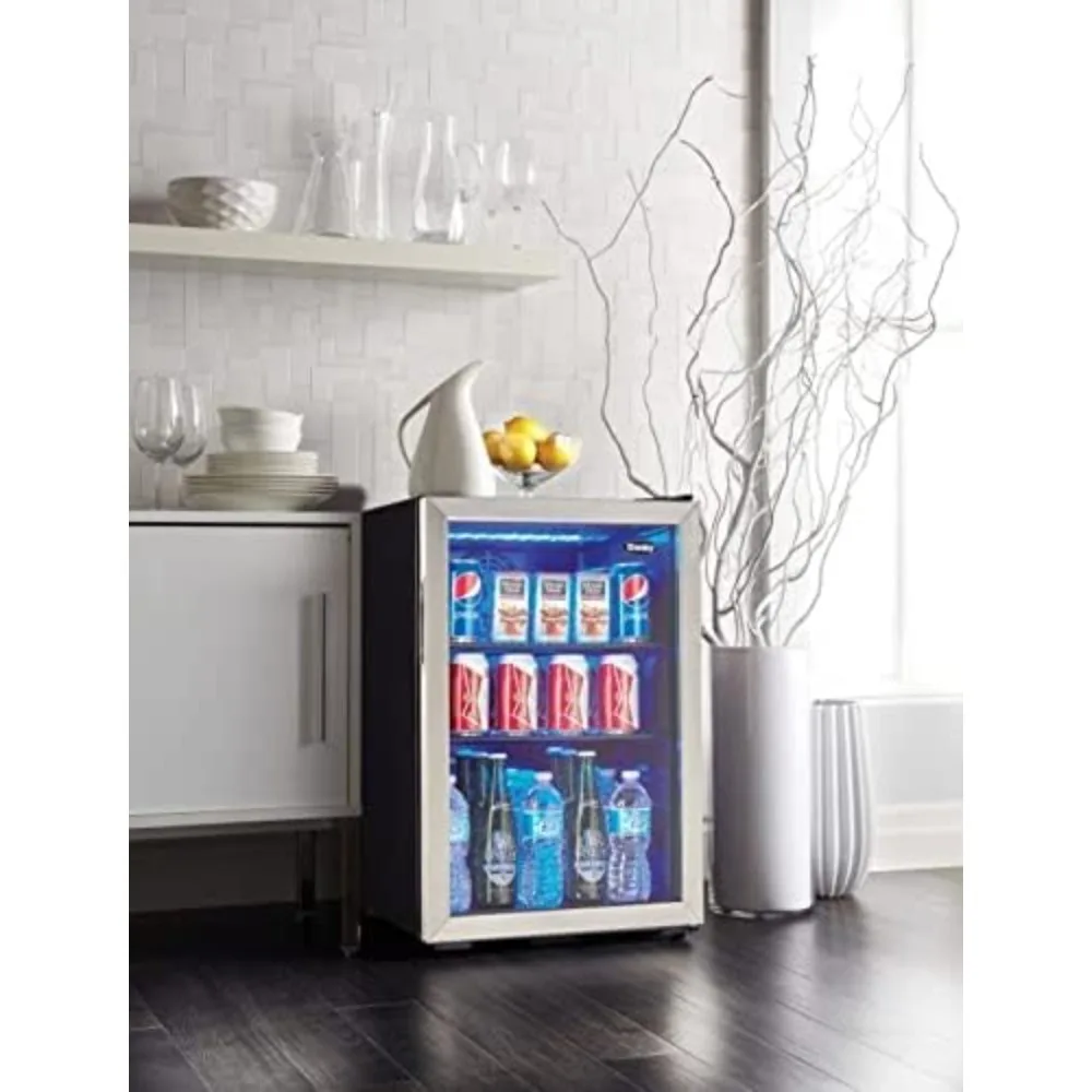 Can Beverage Center, 2.6 Cu.Ft Refrigerator for Basement, Dining, Living Room, Drink Cooler Perfect for Beer, Pop, Water,