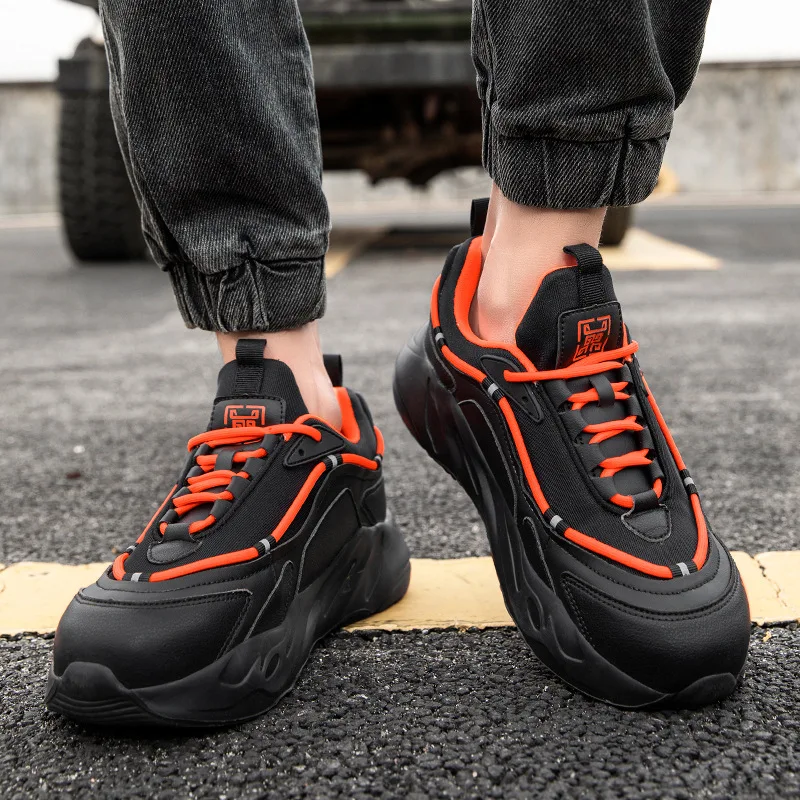 New Steel Toe Cap Platform Boots Light Breathable Puncture-proof Sneaker For Work Men Safety Shoes Anti Smashing Security Shoes