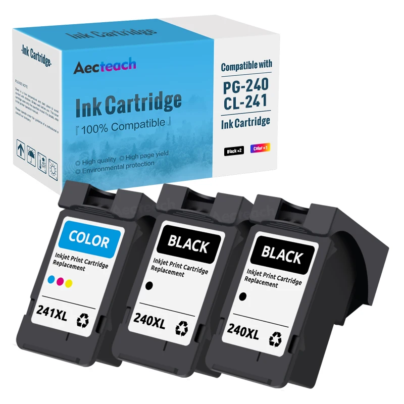 Aecteach Remanufactured For Canon PG240 240XL CL241 241XL Ink Cartridges For Canon Pixma MG2120 MG3120 MG4120 MX372 MX432 MX512