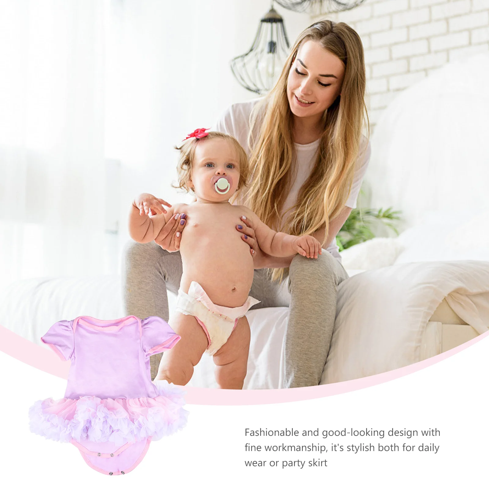 

1Pcs Baby Romper Dress High Quality Breathable Comfortable Bright Colors Birthday Skirt