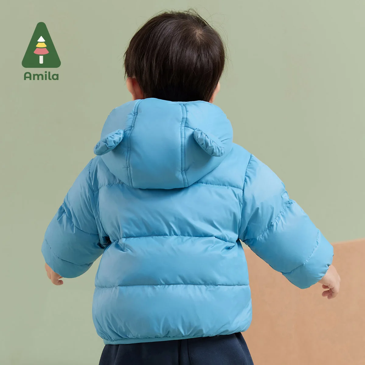 Amila Baby Boy Down Jacket 2024 Winter New Multicolour Hooded Cartoon Pattern Warm Soft  Baby Clothing