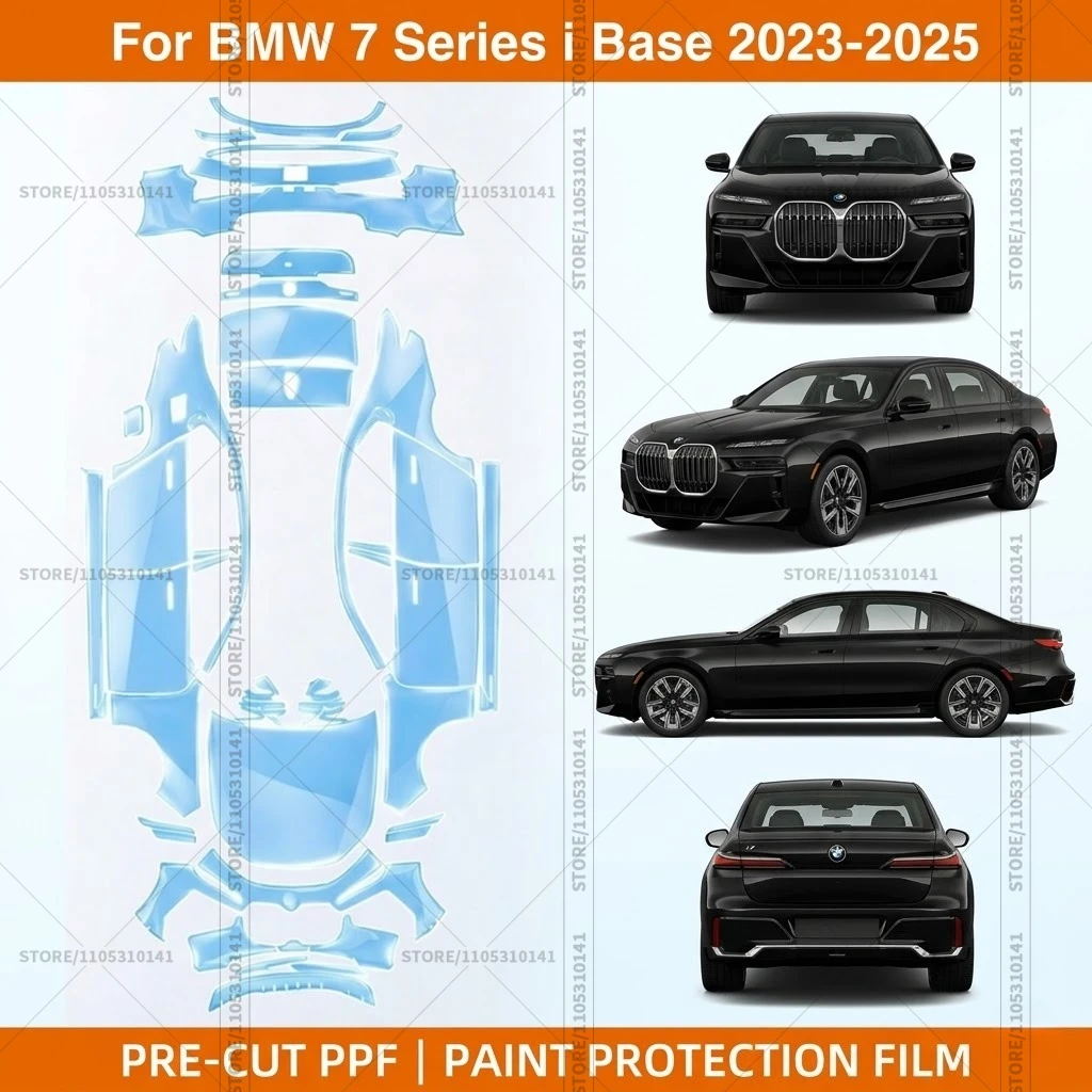 

Pre-Cut Paint Protection Film PPF Transparent Bumper Protector Automotive Clear Bra Car Film For BMW 7 Series i Base 2023-2025