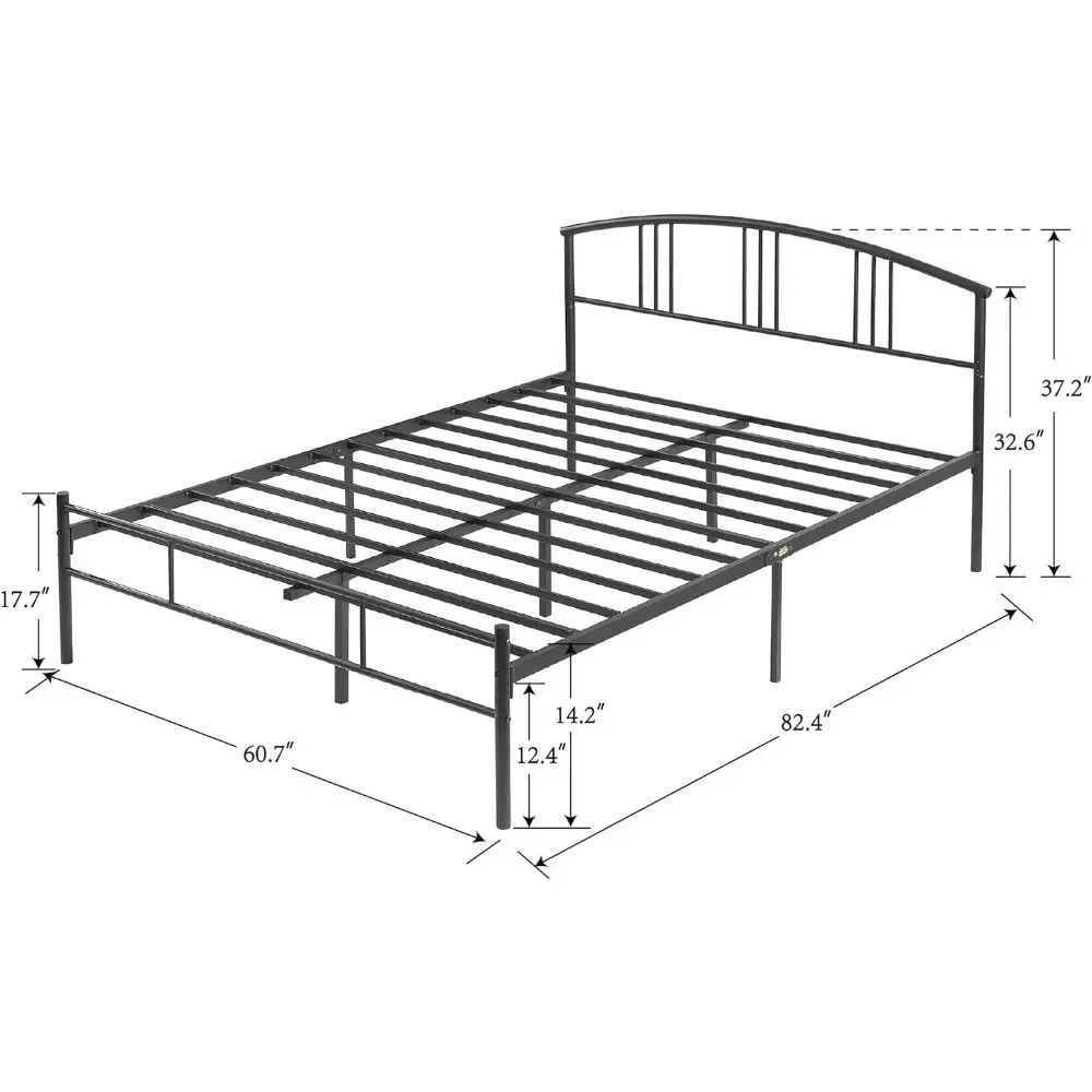 Queen Bed Frame Metal Platform Mattress 14