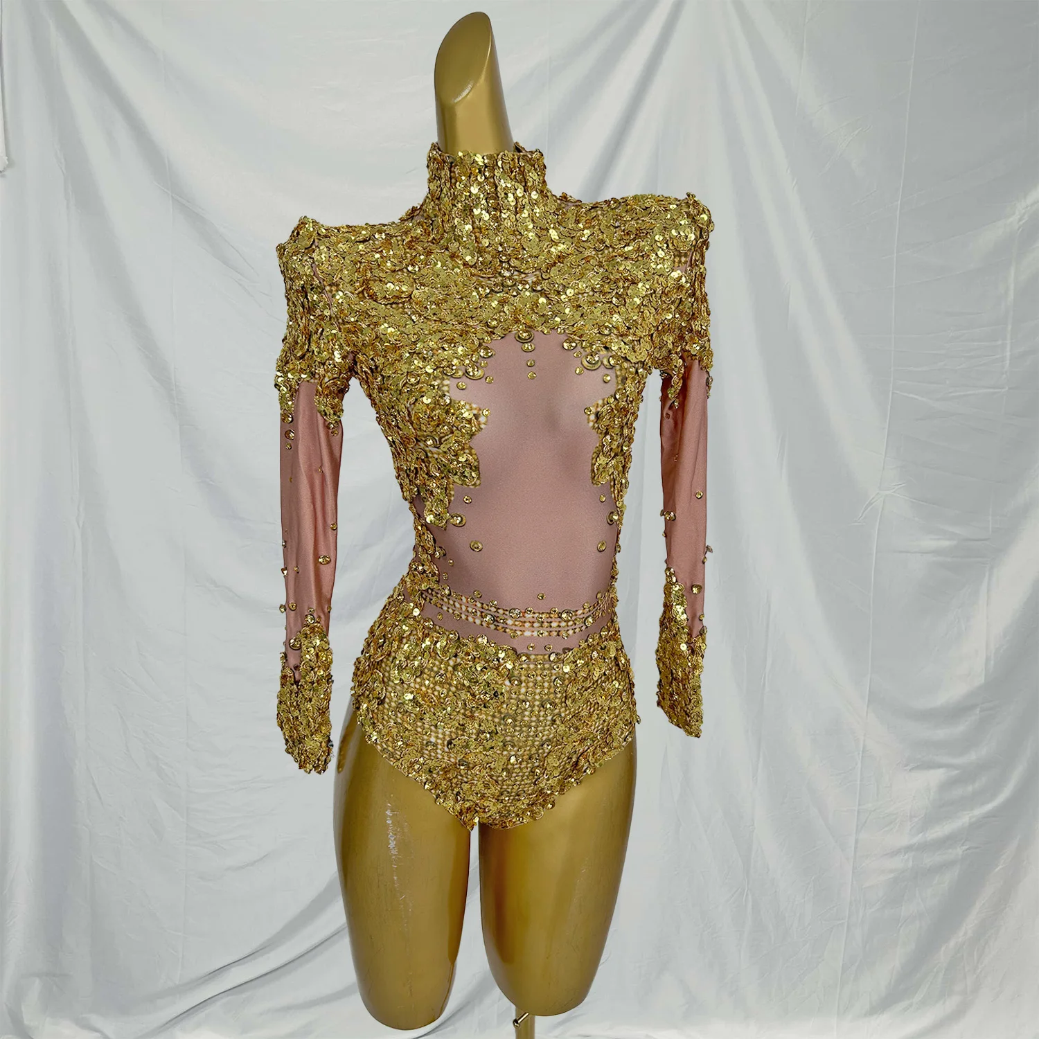 Yiniang เซ็กซี่ Sparkly Sequines บอดี้สูทผู้หญิงแฟชั่นไนท์คลับบาร์ชุดราตรีบาร์นักร้อง Performance STAGE เครื่องแต่งกายชุด