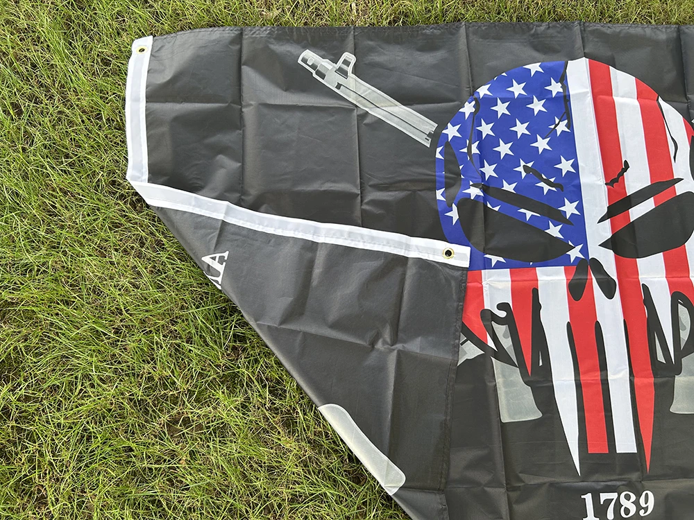 TIKI FLAG 90x150 سم التعديل الثاني للحرية أو الموت العلم لتزيين المنزل لافتة بوليستر معلقة