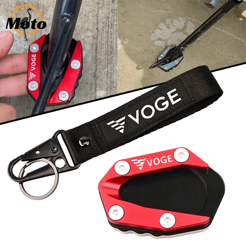 Motorcycles Accessories For Loncin VOGE 500 R 650 DS 500DS 500R 650DS Side Stand Enlarger Plate Kickstand Extension Pad Keyring