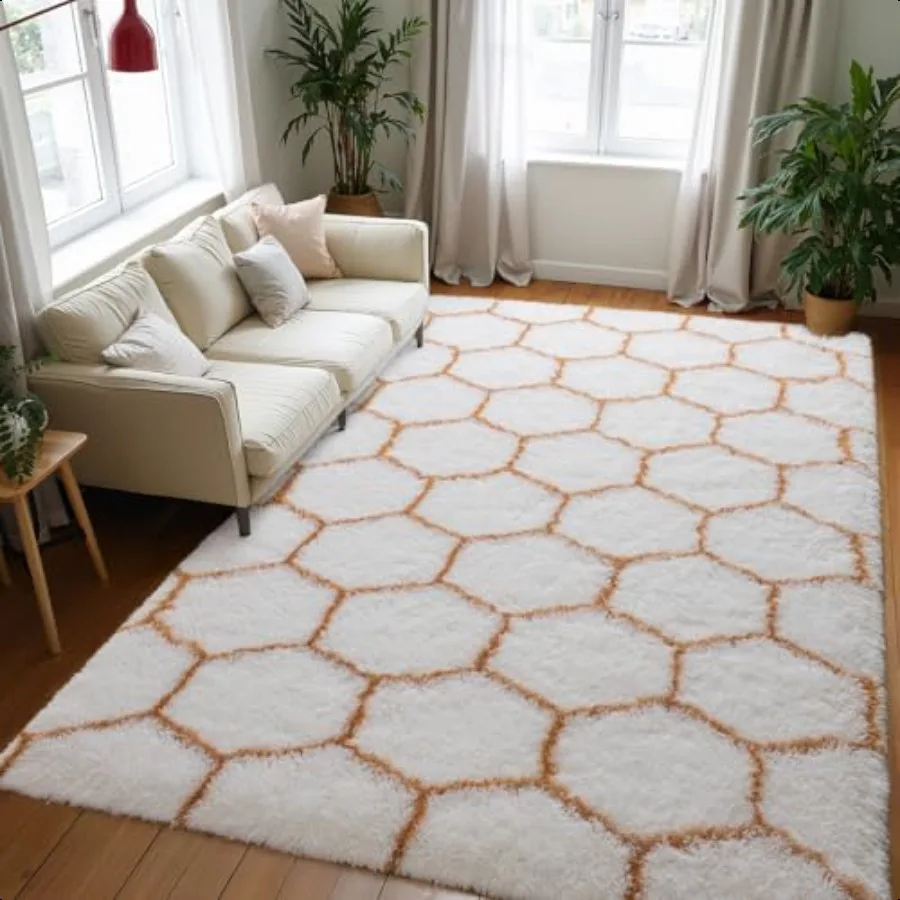 

Area Rugs for Living Room Large Rugs for Bedroom 5x8 Carpet Fluffy Fuzzy Soft Shag Aesthetic Plush High Pile Throw Rug for Nurs