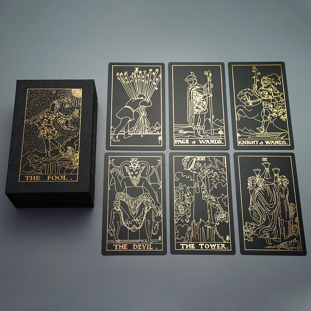 Waterdichte Pvc Originele Tarot Kaarten Met Gids Voor Beginners Holografische 78 Klassieke Tarot Deck Set Fortuin Vertellen Spel Voor