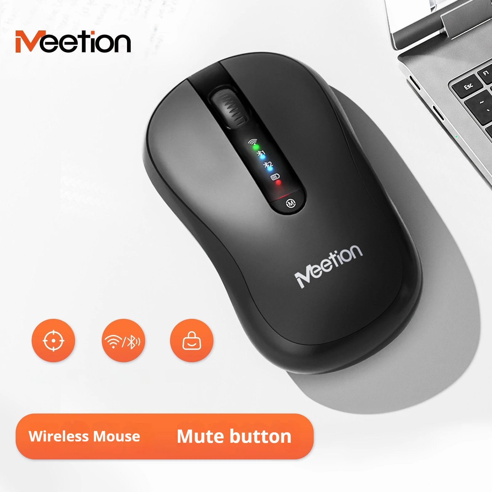 

UNSHARKABLE&MEETION BTM185R Bluetooth Dual-model Wireless Mouse Charge Mute for Computer Notebook Office Gaming Ergonomic Mouse