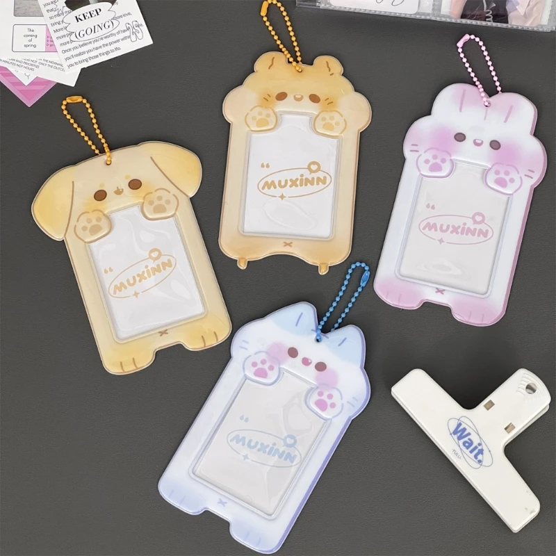 Cute Photocard Holder Animal Shaped Photo Protector Picture Sleeve Postcard Credit Bank Bus for Women Student