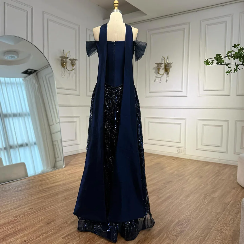 blue dress polyvore SERENE HILL Customized Arabic Navy Luxury Beaded A-Line Evening 2026 Off Shoulder Women Wedding Party Gown CLA73050 gender_female The Maddie Halter Dress Handmade Black Mermaid Sequin SIZE:L / US 8-10