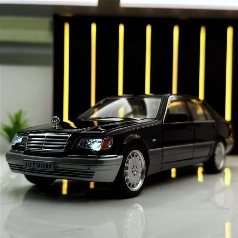 1:24 Mercedes Benz W140 320SEL simulación Diecast Metal aleación modelo coche sonido luz tirar hacia atrás colección niños juguetes regalos