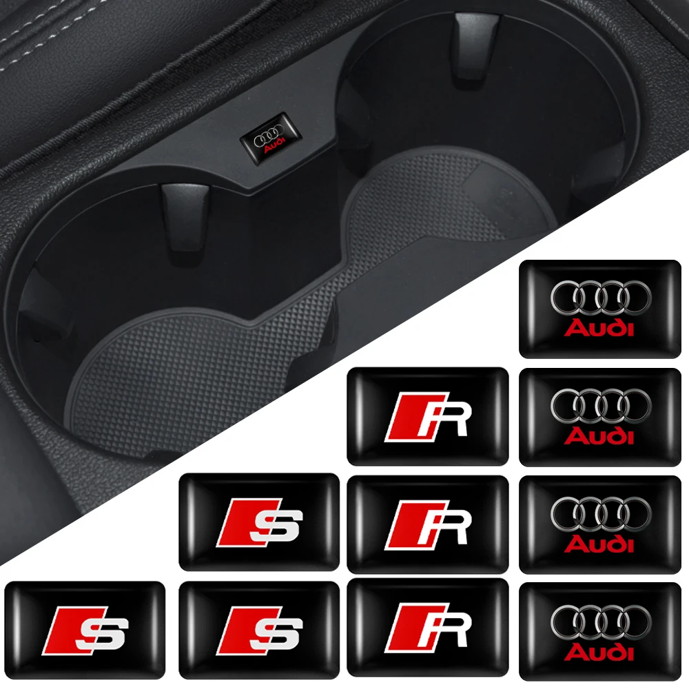 10 Stück 3D-Epoxy-Aufkleber für Lenkrad und Armaturenbrett, Auto-Innenausstattung für Audi Sline A1 A2 A3 A4 A4L A5 A6 A7 A8 A8L TT