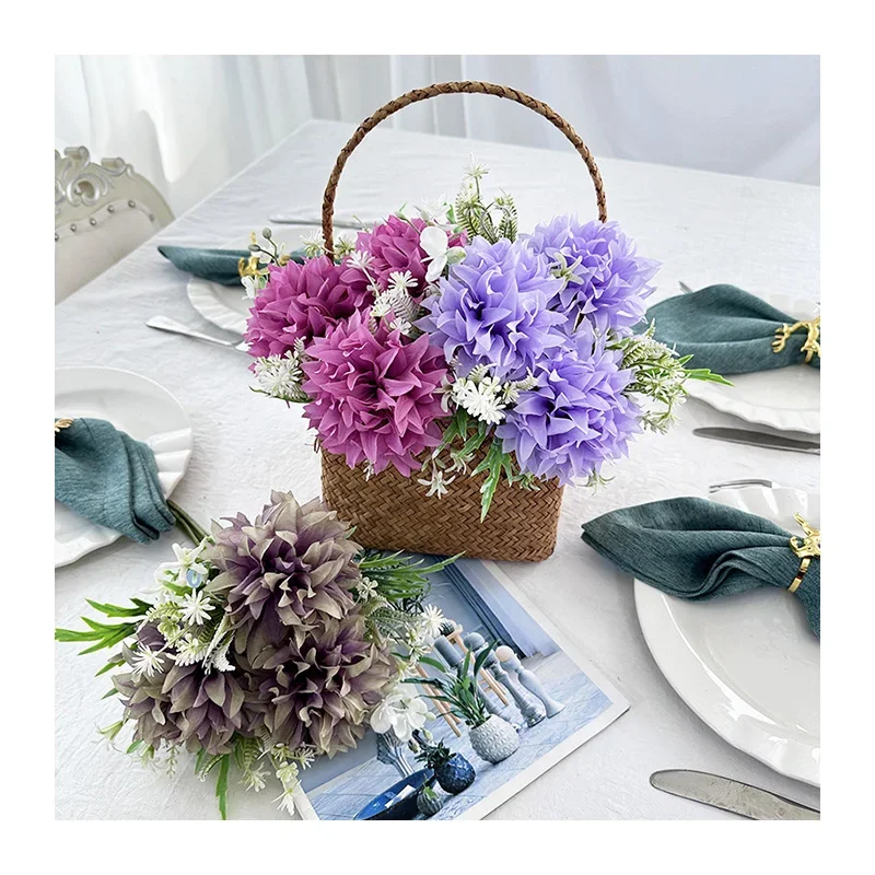 FJW 7 Forks Handful Dandelion Artificial Dahlia Bouquet Table Home Decoration New Product Hot Sale High Quality