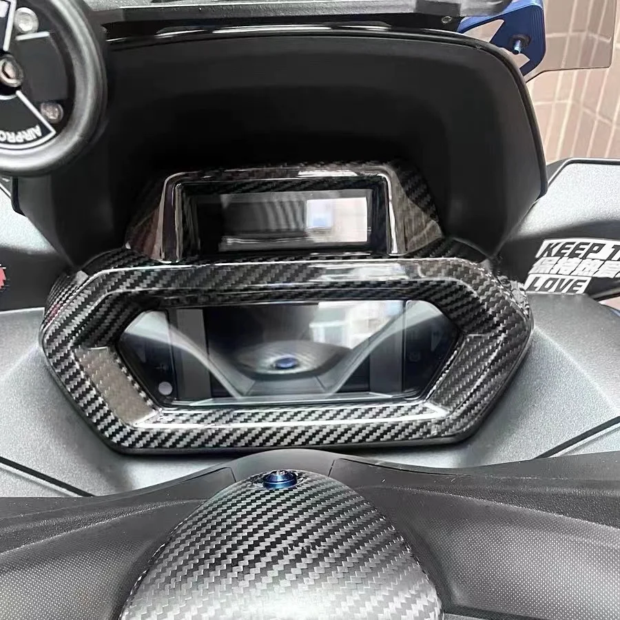 FOR YAMAHA  XMAX300 XMAX 300 xmax300 2023   Motorcycle Accessories Dashboard Instrument Frame Cover Trim Carbon Fiber Pattern