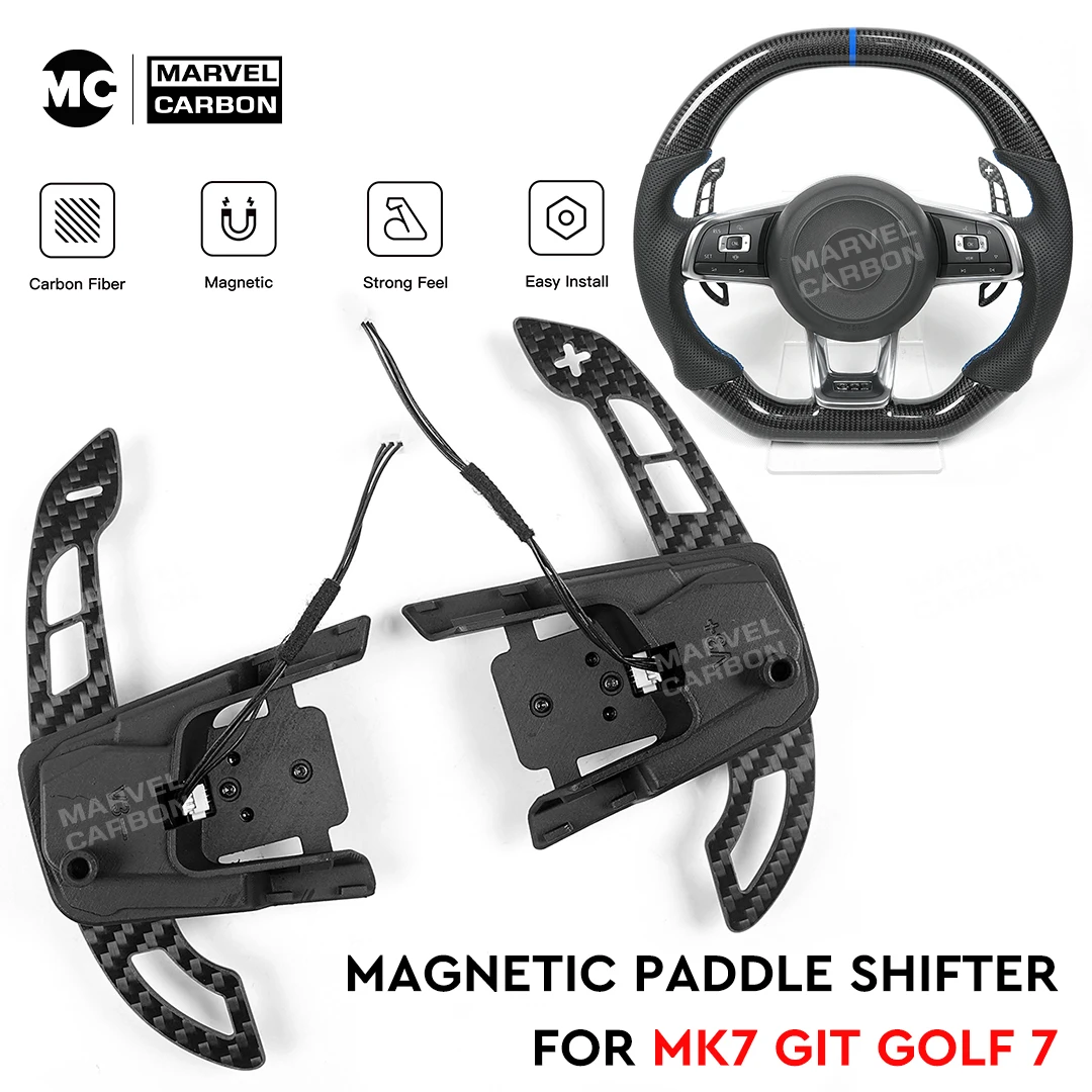 

MC Carbon Fiber Magnetic Paddle Shifters For VW Volkswagen Golf MK7 MK7.5 Golf R Scirocco Steering Wheel Paddles Shifter