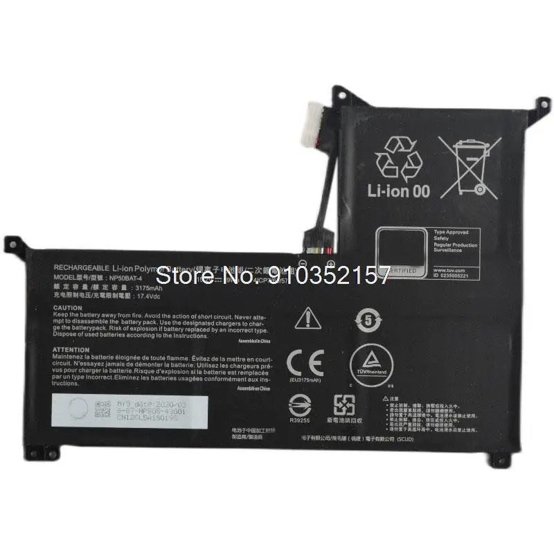 Laptop Battery For CLEVO NP50 NP50D5 NP50DB NP50DE NP55DB NP55DE 15.2V 3.23AH 49WH 3175mAh