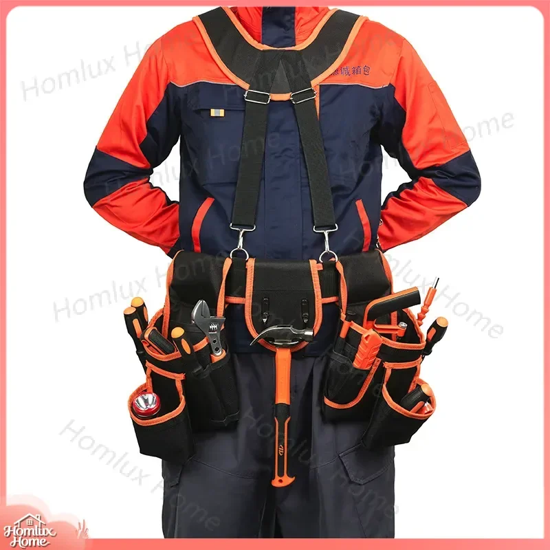 Electrician Tool Belt Waterproof Wear Resistant Multifunctional Portable Fanny Pack for Woodworking Repair Installation DIY
