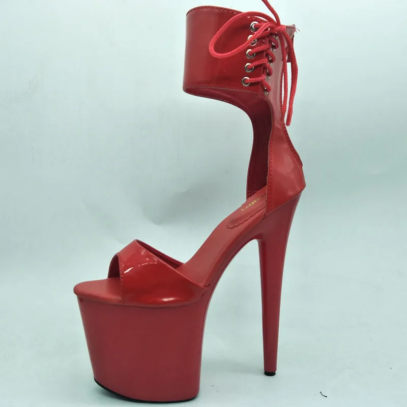 

20cm large size super high heel sandals extra high heel stiletto sexy platform hateful high ultra high pole dance shoes