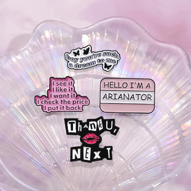 Thank U Next Enamel Pins Cute I Am Arianator Club Brooches Bag Clothes Lapel Badges Women Singer Jewelry Gift for Friends