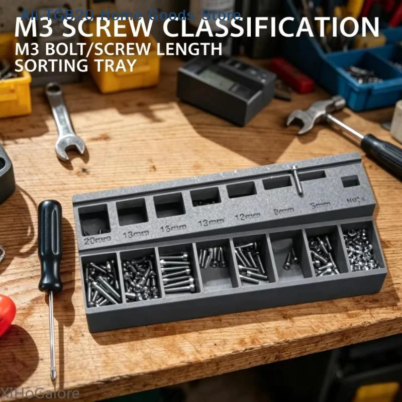 [TG820]M3 Bolt Screw Length Sorter Tray 3D Printed Portable Practical Small Hardware Organizer Kit For Toolbox