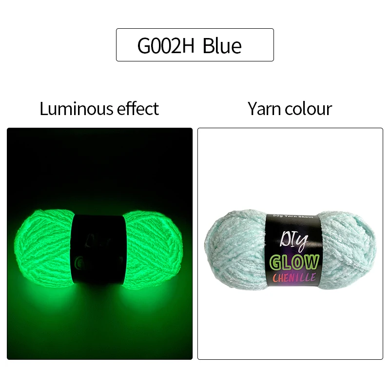 50g/Roll Chenille Luminous Hand Knitting Thread Glow In The Dark Novel Functional Yarn DIY For Carpet Sweater Hat   Coaster Toys