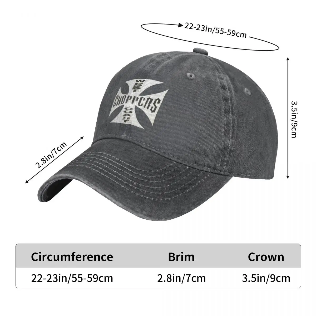 West Coast Choppers Baseball Cap Chopper Builder Aesthetic Unisex Washed Trucker Hat Adjustable Printed Kpop Baseball Caps Gift