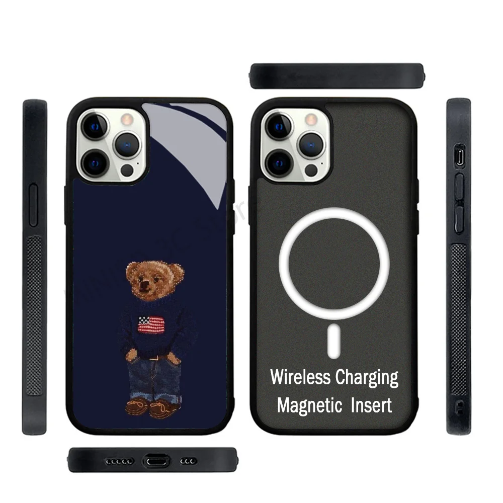 Ralph Bear-funda de teléfono magnética fuerte para IPhone, 15, 14, 13 Pro Max, 11, 12 Mini, Magsafe