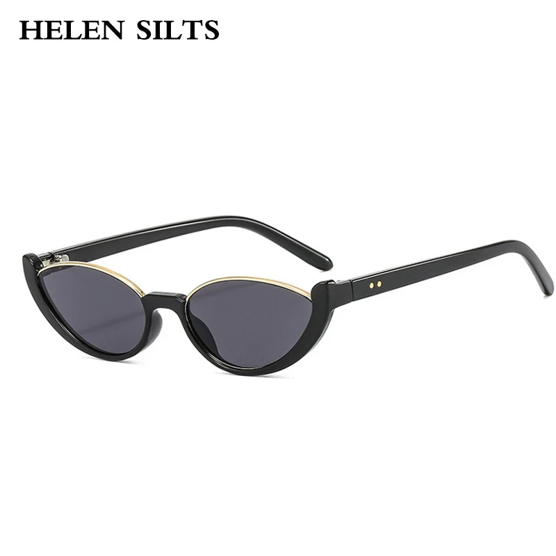 

Retro Semi Rimless Women's Sunglasses Small Frame Black Multicolor Gradient Eyewear Fashion Luxury Brand Sun Glasses Men Shades