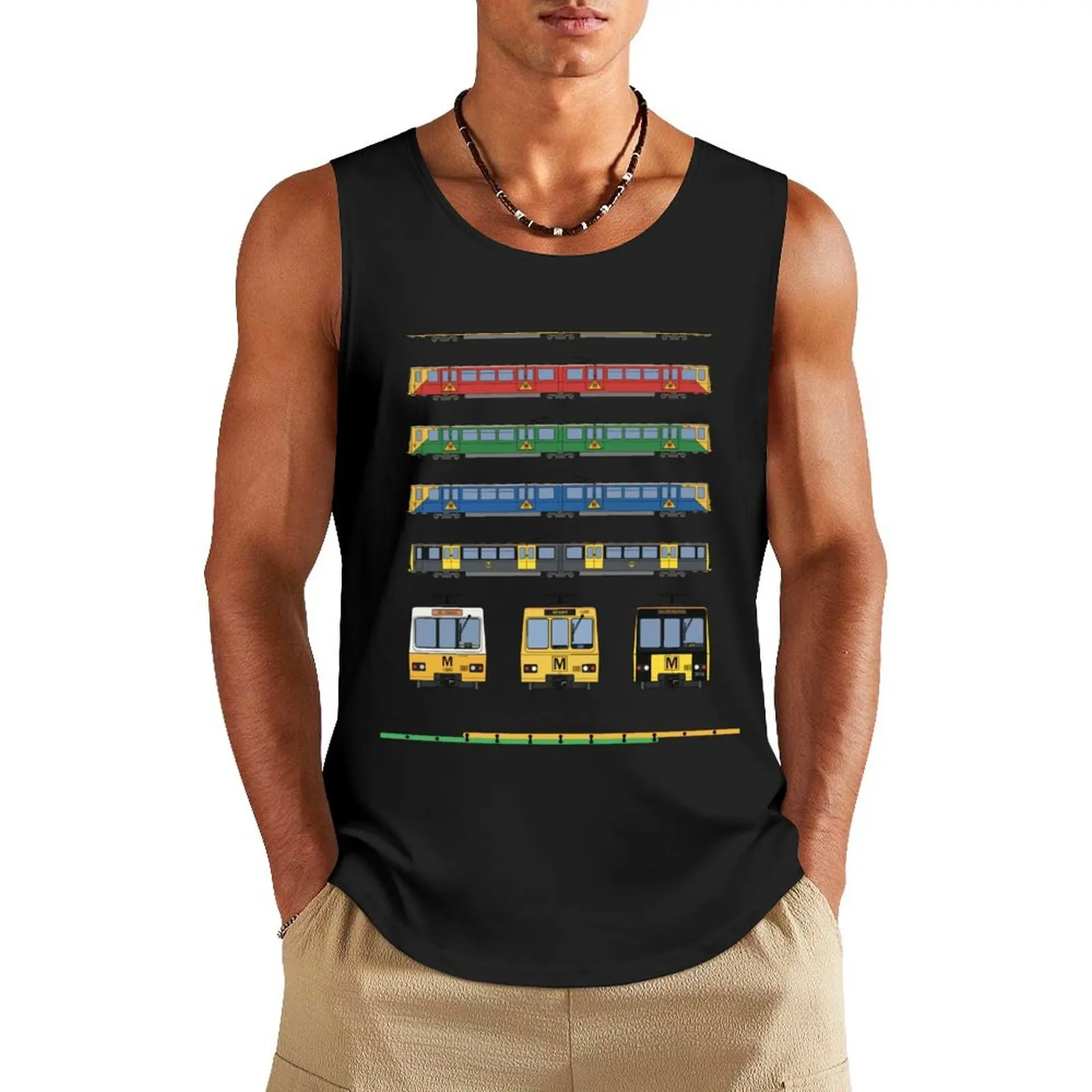 Tyne and Wear Metro Liveries Tank Top summer clothes best selling products anime clothes Men's cotton t-shirt