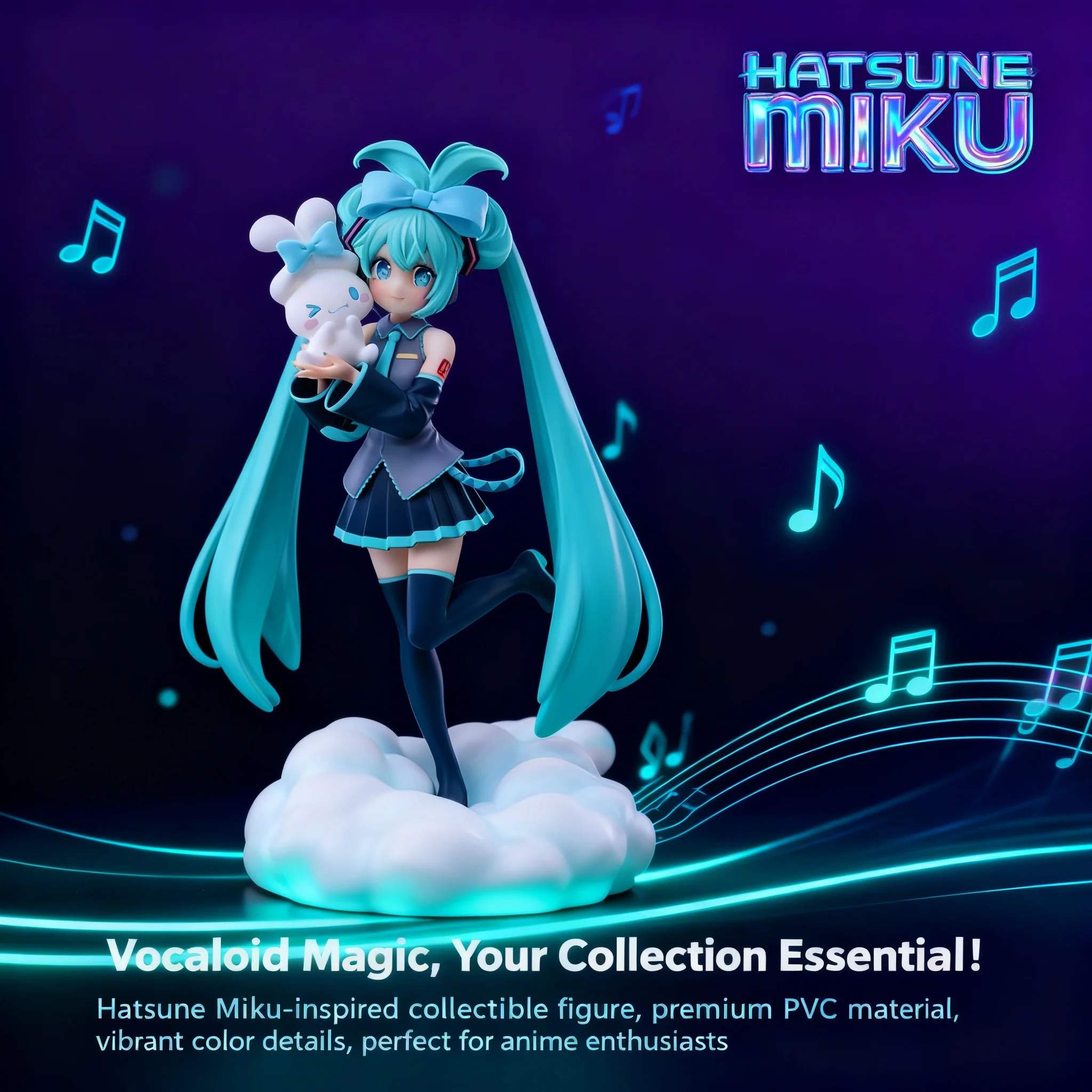 

Wholesale Anime Figure Hatsune Miku Princess Rabbit Standing Cinnamon Model Decoration Collectible Statue Gift for Fans