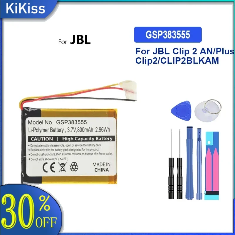 Battery 800mAh GSP383555 For JBL Clip 2 AN Plus Clip2 CLIP2BLKAM CS056US P04405201