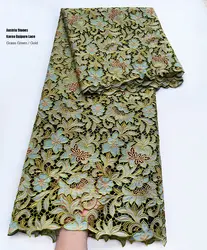 Unique Queen Lace Original Korea Fabric with Austria Stones Delicate African Guipure Cord Lace For Formal Events Wedding Gown