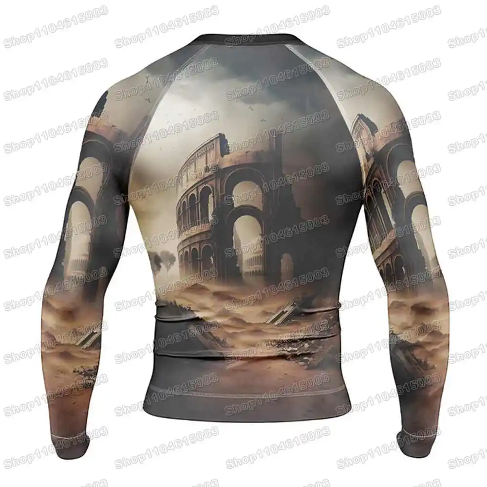 Popular Gladiator Rash Guards Surfing Jersey Beach Trousers Swimwear Diving Gym Long sleeves MMA BJJ Men Jiu Jitsu Fitness Sets view 5