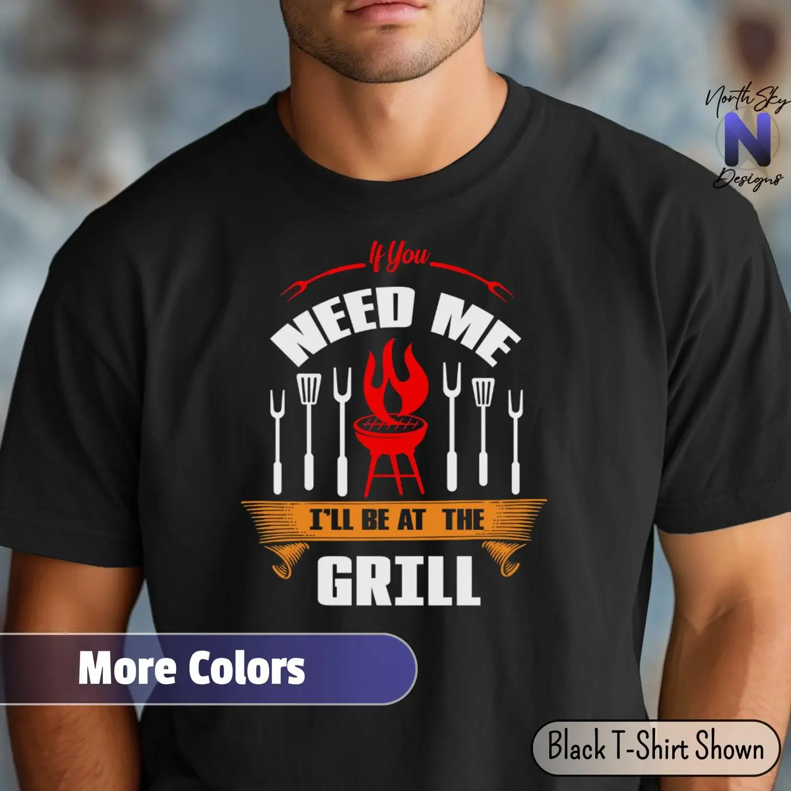 I'll Be At The Grill Funny BBQ T Shirt for Men Dad Master Father's Day Backyard Cookout Pitmaster vintage Washed Casual homme