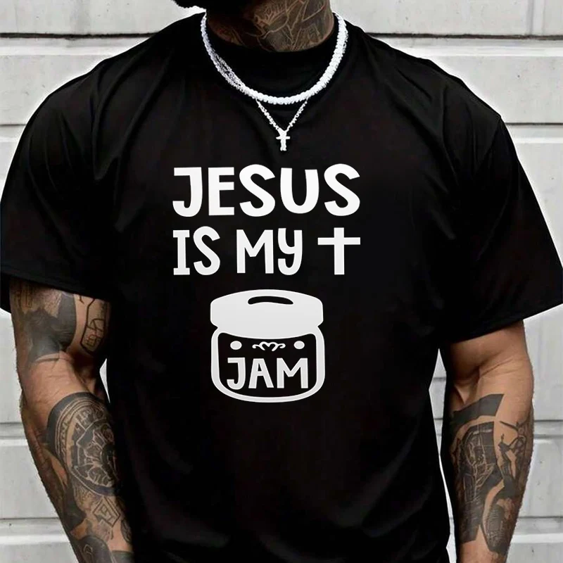 

Футболка с креативным принтом «Празднование Иисуса»: летняя повседневная футболка с коротким рукавом для мужчин и женщин, уличная мода, свободный крой