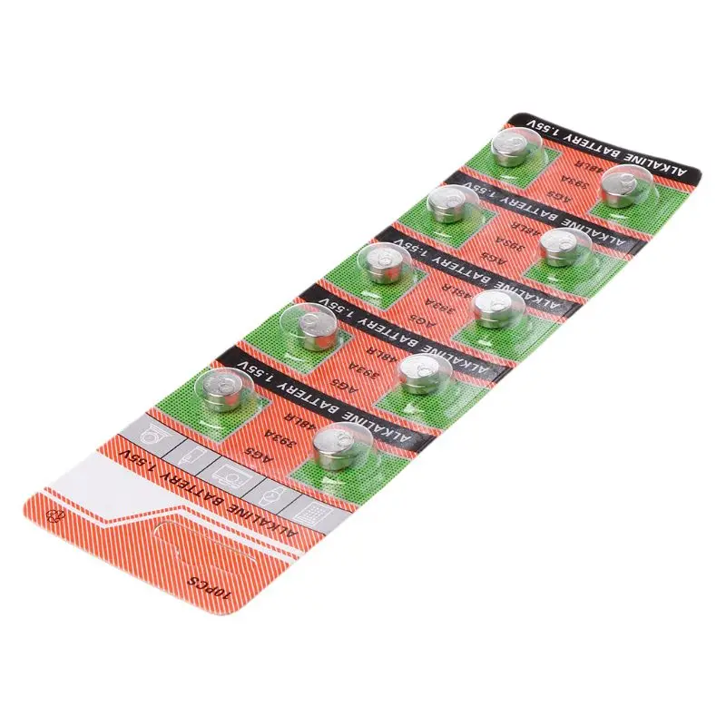 10pcs/lot AG5 1.55V Coin Cells AG5 LR754 Alkaline Batery SR754 193 393A 48LR G5A Button Batteries Pack