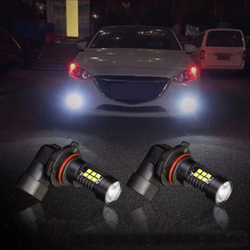 2X Canbus H8 3030 21Smd LED Drl Fog Light Bulbs For Skoda Superb & 1X Car Glove Box Light Storage Compartment Light