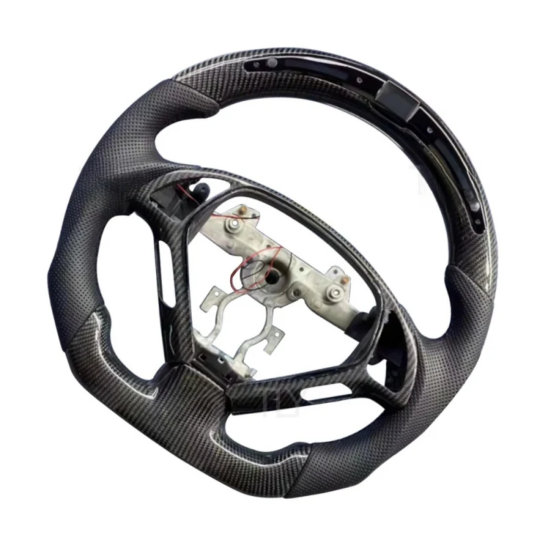 

Hot Sale Carbon Fiber Perforated Leather Steering Wheel Auto Upgrade Accessory